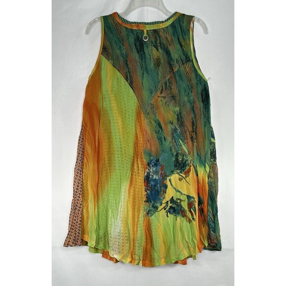 Klozlyne Tunic Dress Art To Wear Bohemian Krinkle Flowy Colorful Sz PL‎ - Picture 2 of 6